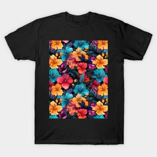 #21 Floral Pattern. Hibiscus Flower Pattern. T-Shirt